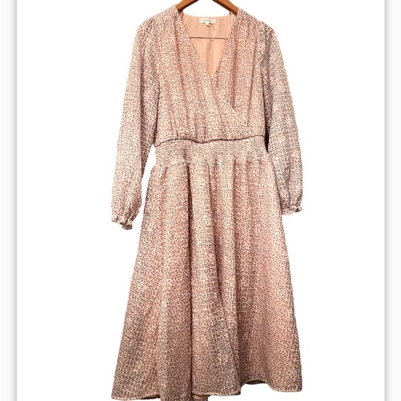 FREE THE ROSE Women's Sz M Floral Waist Smocked Midi Dress - Picture 4 of 13